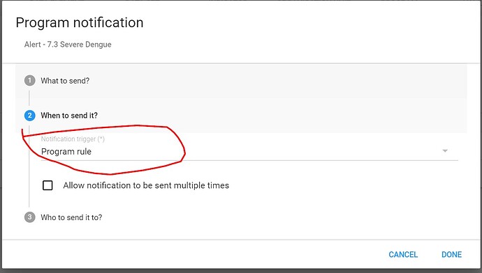 program notification-When to send