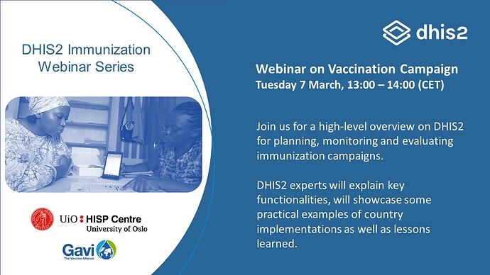 Webinar on DHIS2 for Vaccination Campaigns - Without link