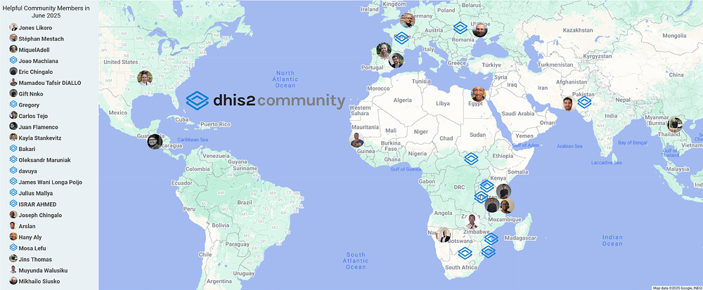 June 2025 Monthly Map for Helpful and Active CoP Members