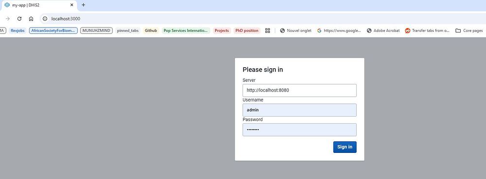 Accessing DHIS2 via browser