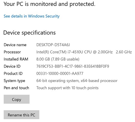 My PC specifications