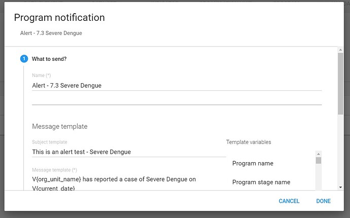 program notification-What to send